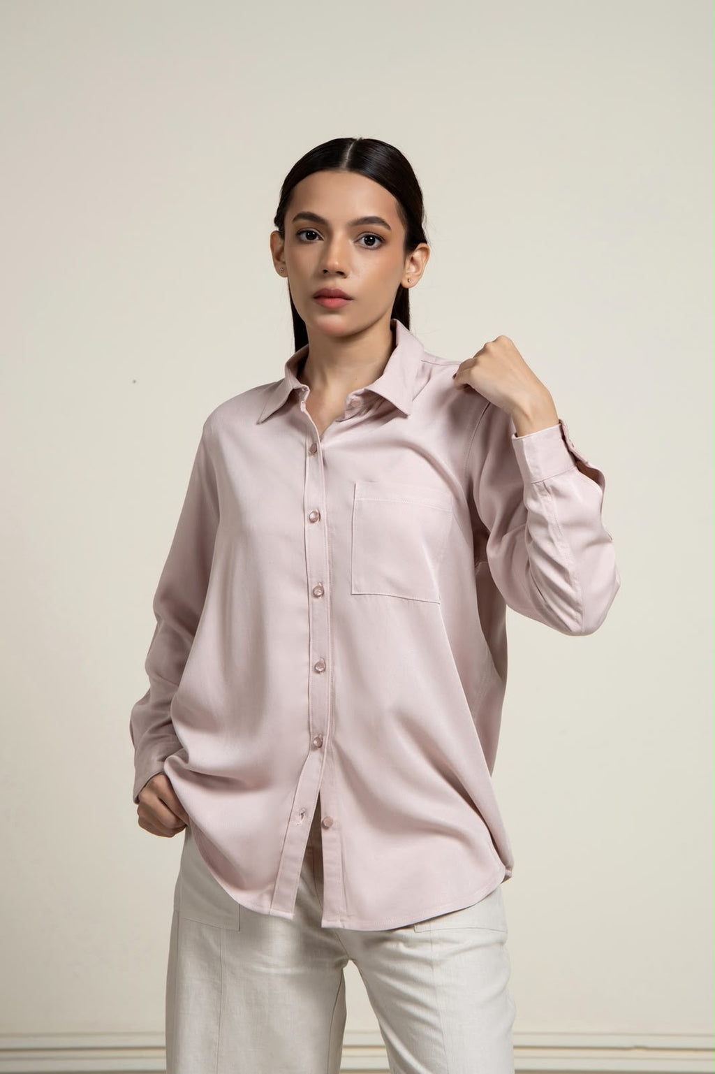 BLUSH BLENDED COTTON SHIRT