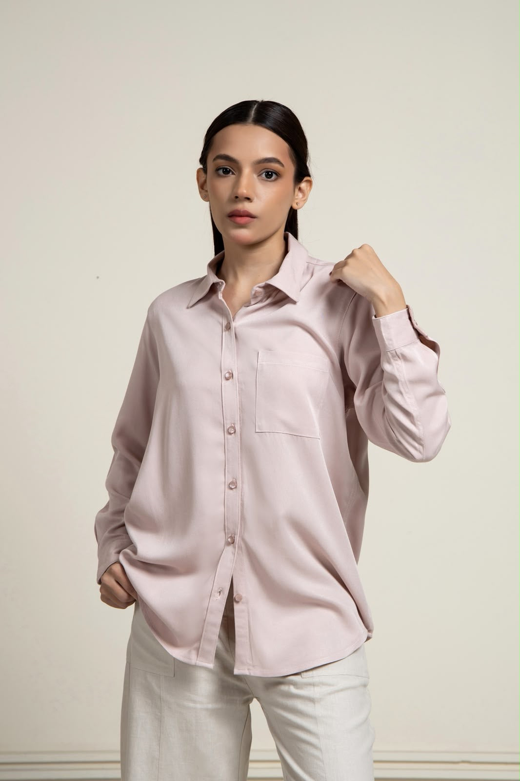 BLUSH BLENDED COTTON SHIRT