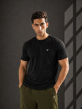 BLACK MICRO GRID PERFORMANCE TEE