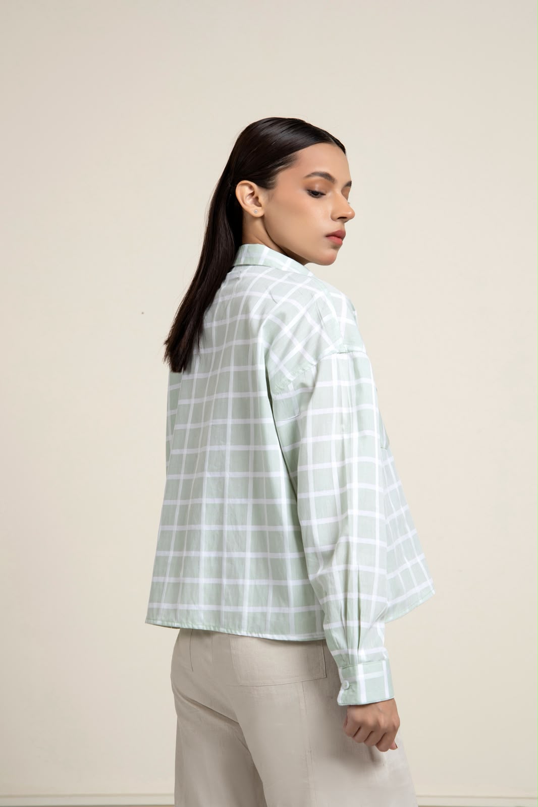 SAGE BOXY COTTON SHIRT