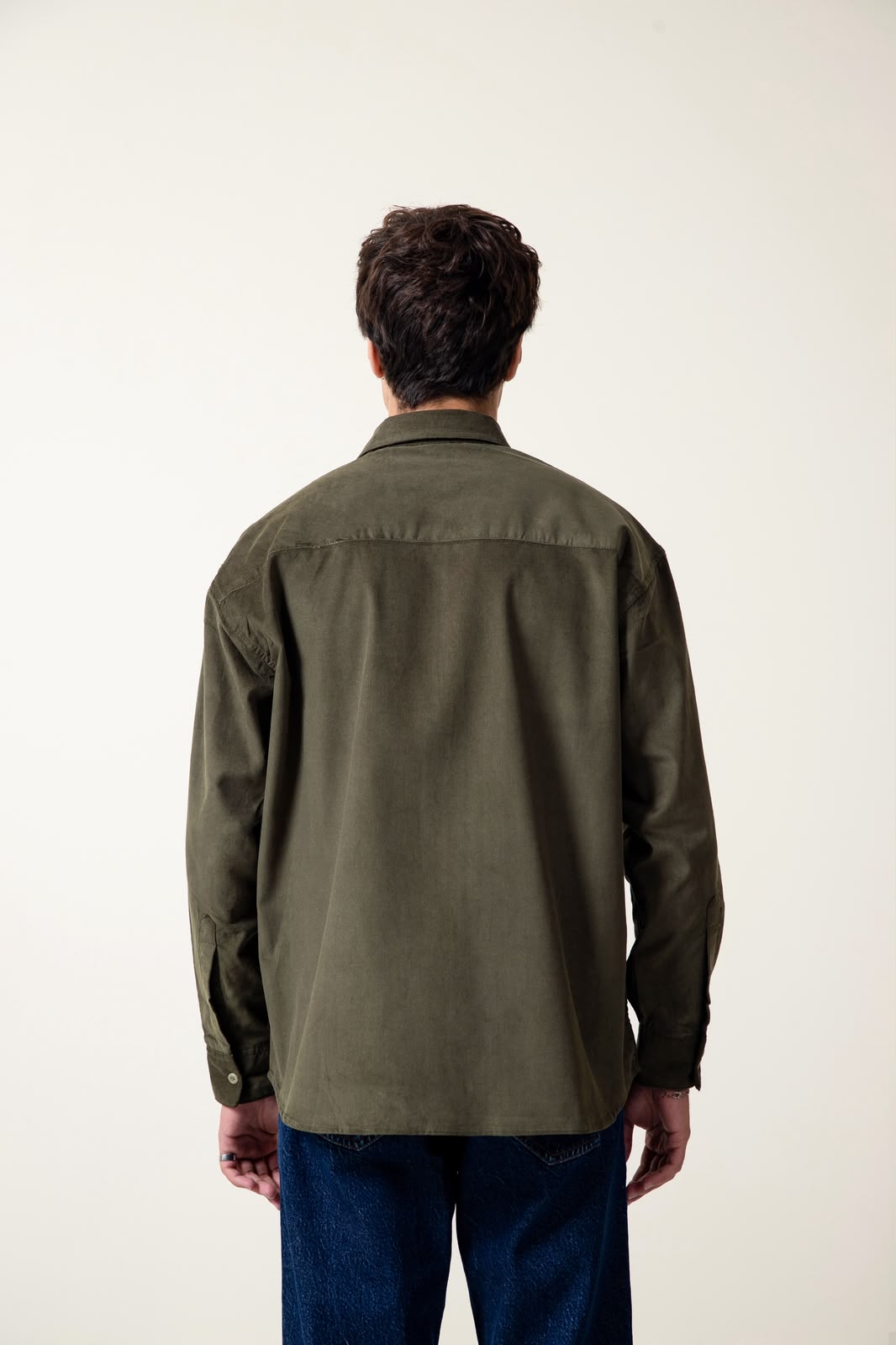 OLIVE CORDUROY SHIRT MEN
