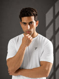 WHITE MICRO GRID PERFORMANCE TEE