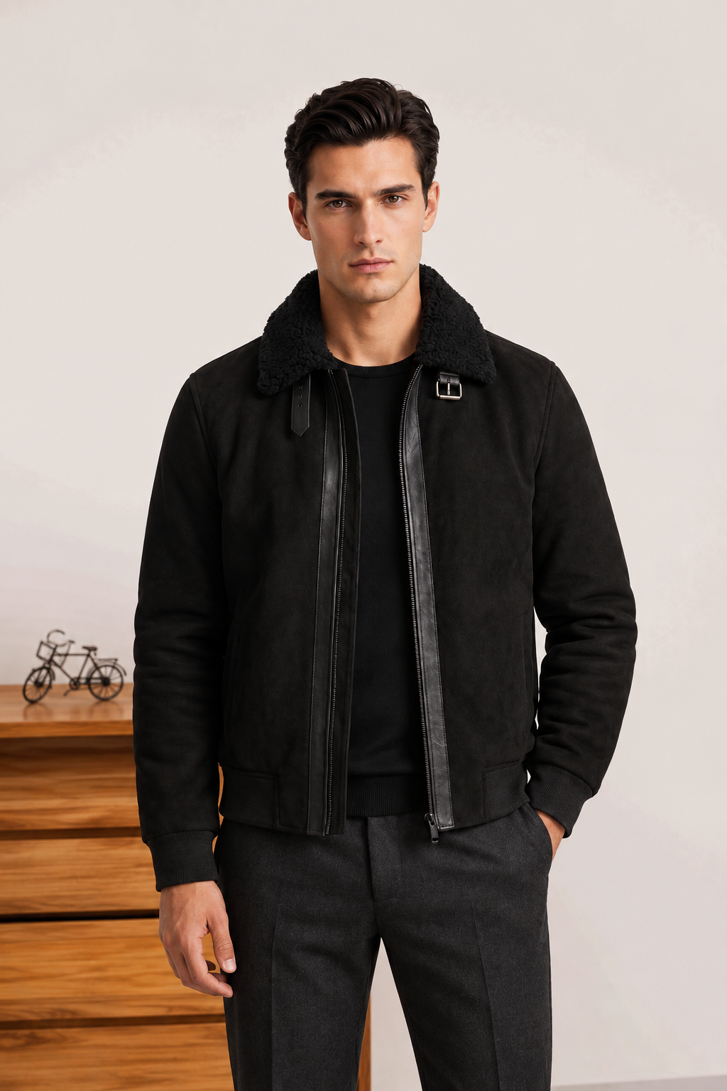 CLASSIC BLACK SUEDE JACKET