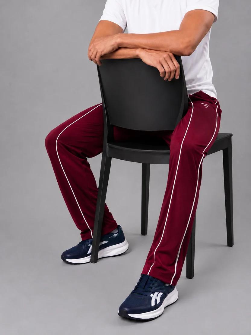 MAROON PIPING MICRO RELAX FIT BOTTOM