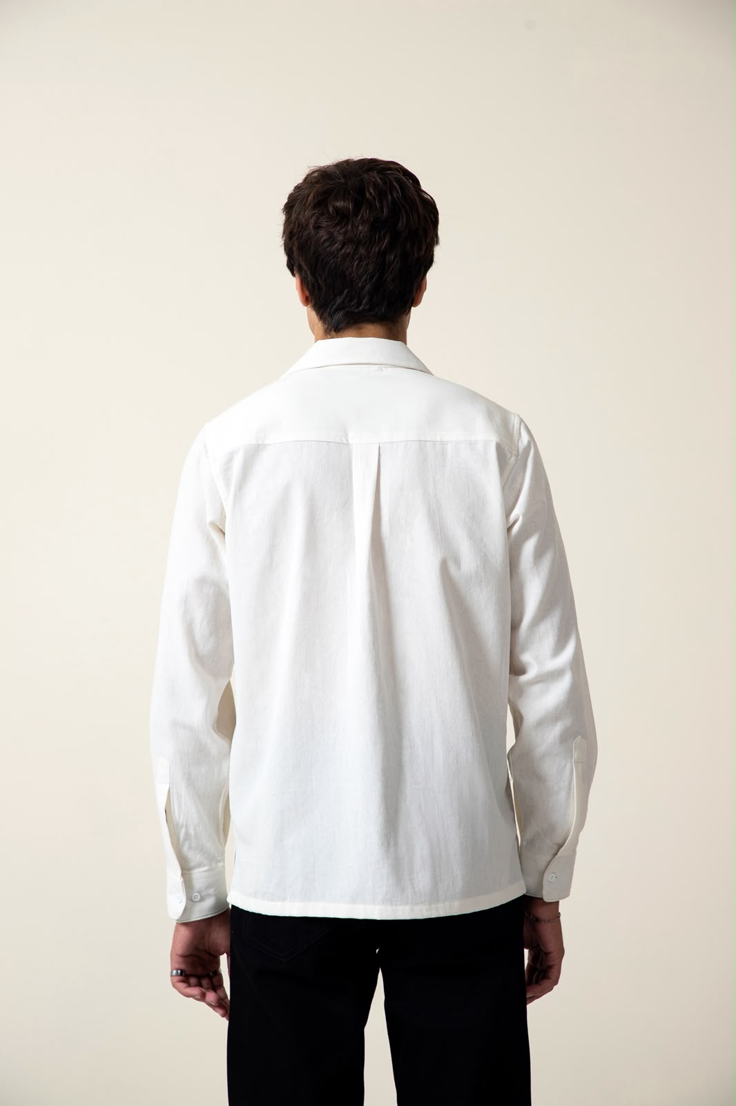 WHITE COTTON LINEN SHIRT