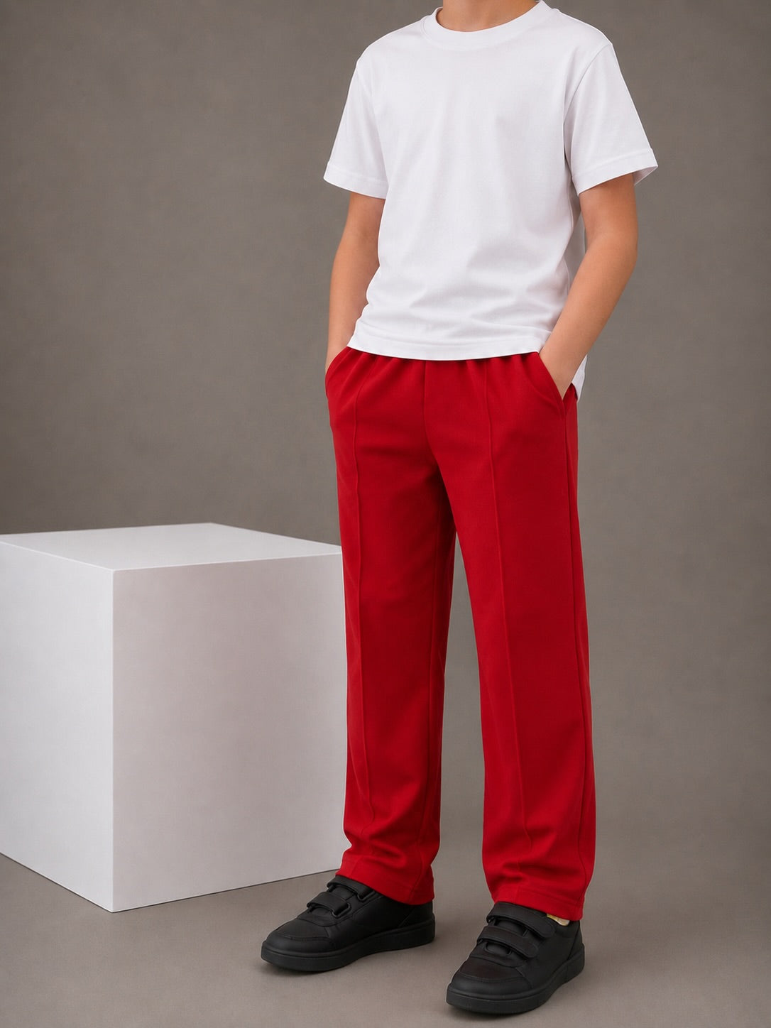 RED PIPING SUMMER TROUSER