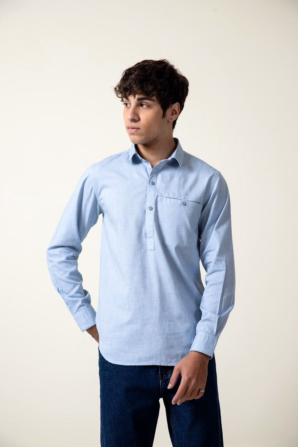 SKY COTTON SHAMBRAY SHIRT