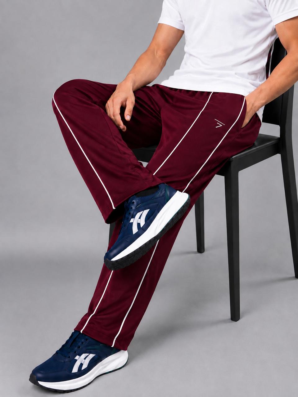 MAROON PIPING MICRO RELAX FIT BOTTOM