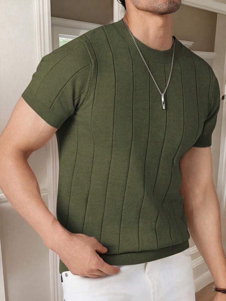 OLIVE DROP NEEDLE CREW TEE