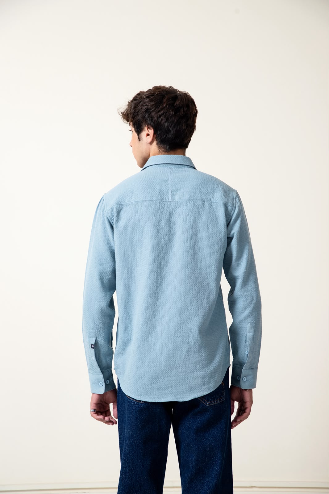 SKY TEXTURED RAYON SHIRT