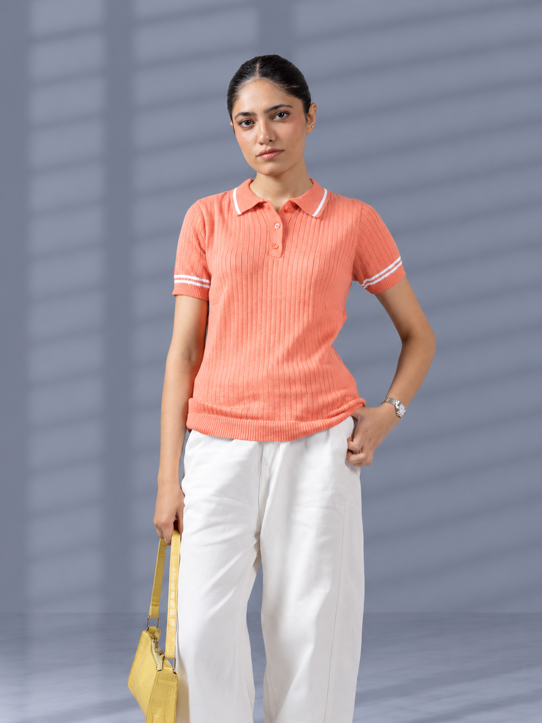PEACH DROP NEEDLE POLO