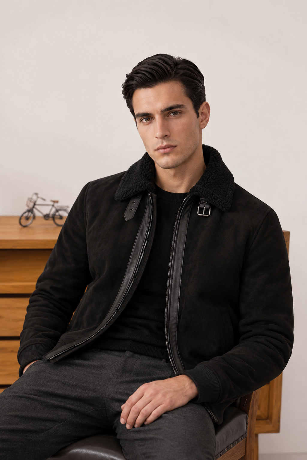 CLASSIC BLACK SUEDE JACKET