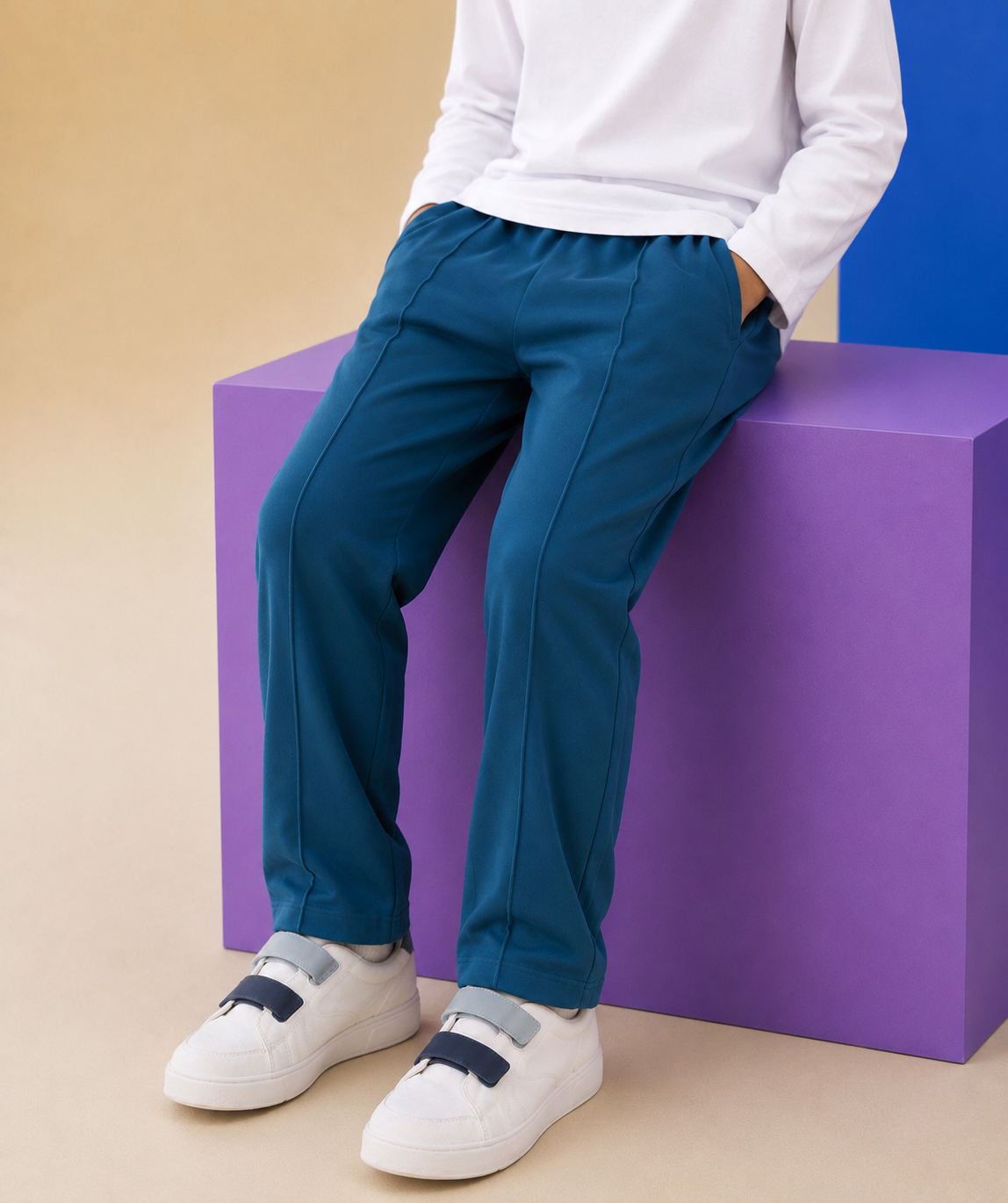 TEAL PIPING SUMMER TROUSER