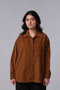 BROWN CORDUROY SHIRT WOMEN