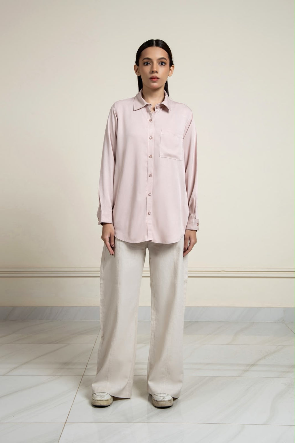 BLUSH BLENDED COTTON SHIRT