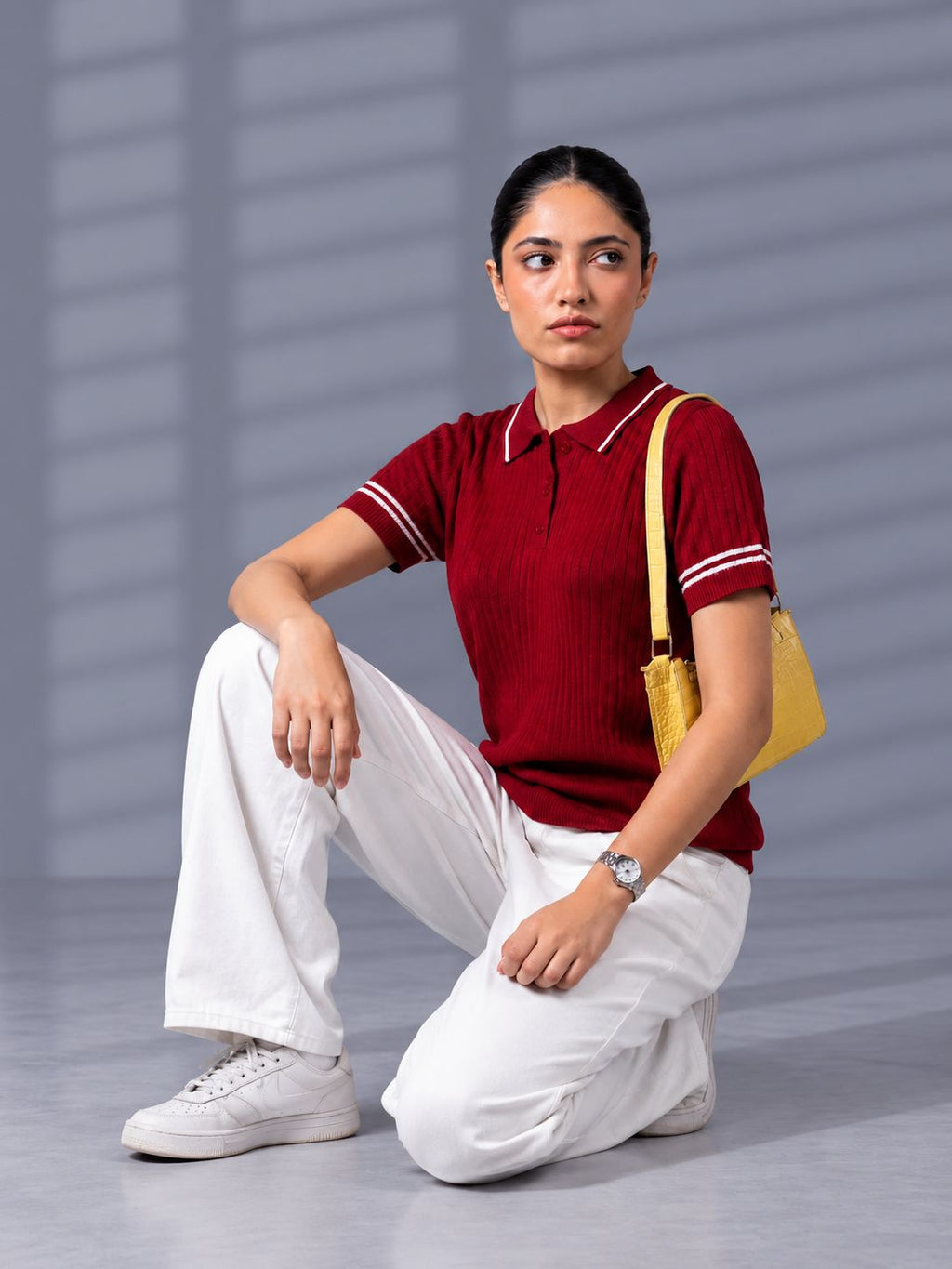 MAROON DROP NEEDLE POLO