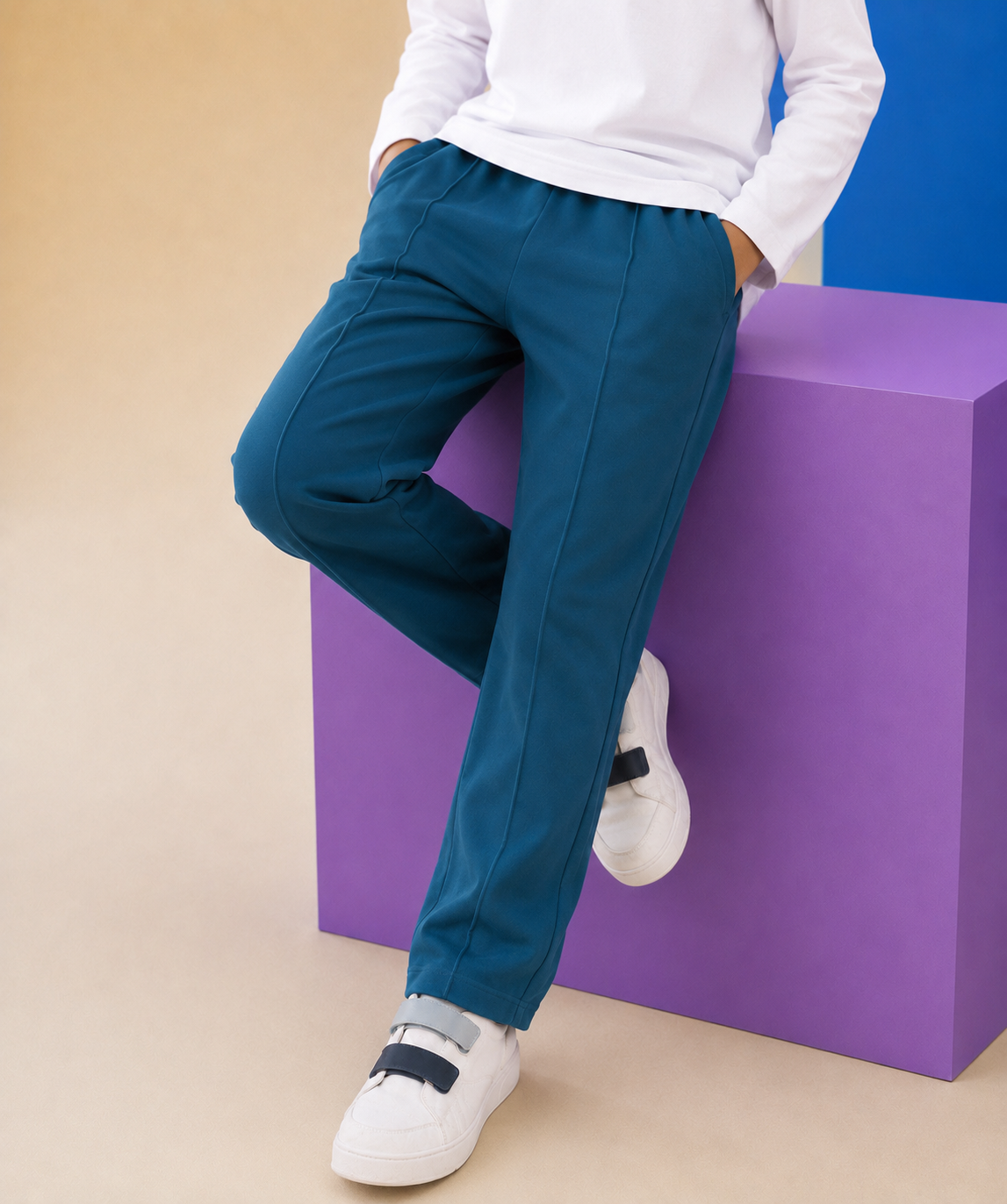 TEAL PIPING SUMMER TROUSER