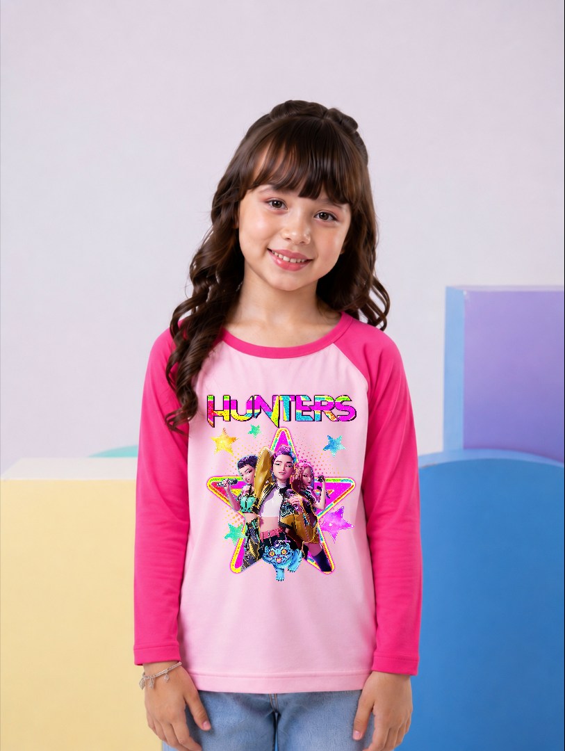 JUNIOR - HOT PINK & BABY PINK HUNTERS RAGLAN