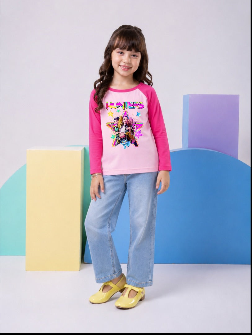JUNIOR - HOT PINK & BABY PINK HUNTERS RAGLAN