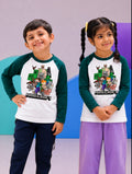 JUNIOR - DARK GREEN WHITE MINECRAFT ADVENTURE RAGLAN