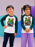 JUNIOR - DARK GREEN WHITE TNT MINECRAFT RAGLAN