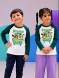 JUNIOR - DARK GREEN WHITE SCOOBY-DOO BUS RAGLAN