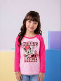 JUNIOR - HOT PINK & BABY PINK MINNIE MOUSE RAGLAN