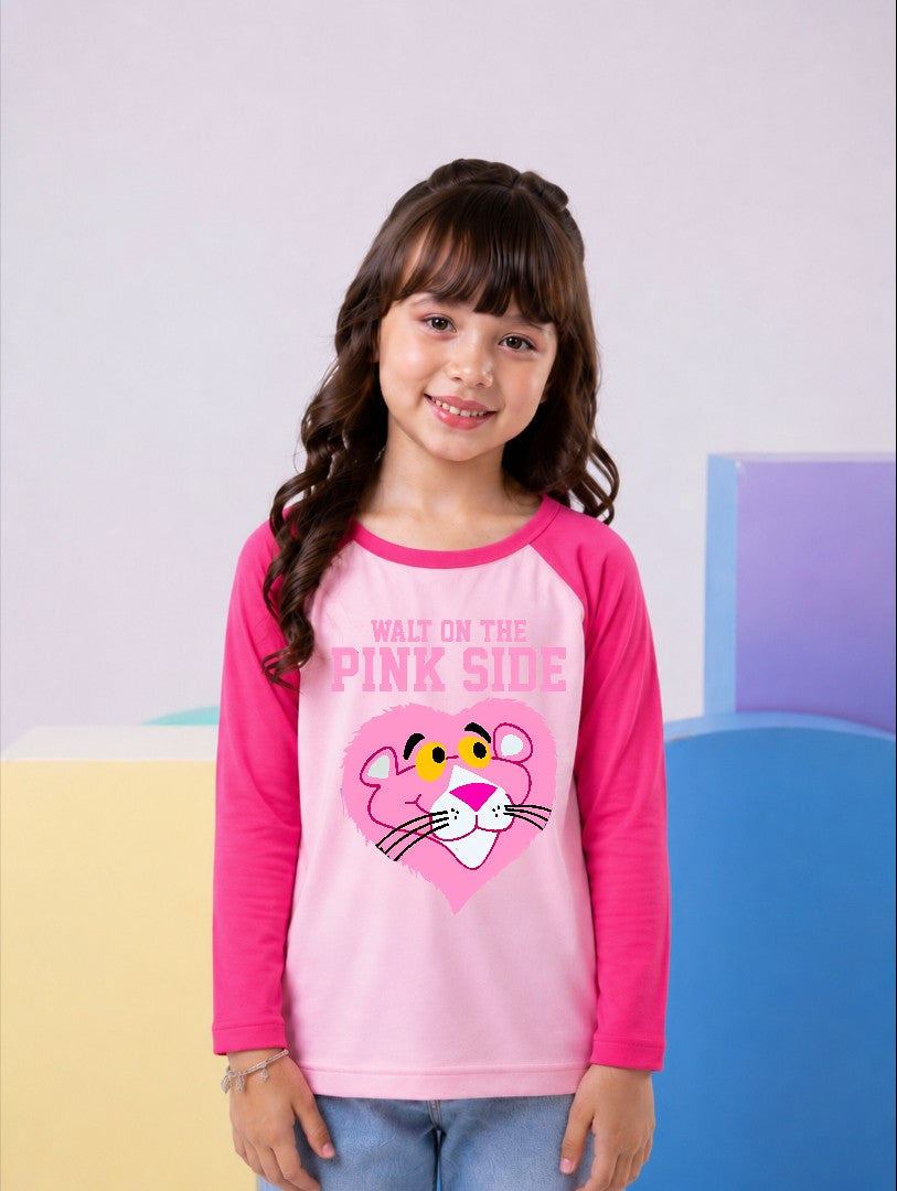 JUNIOR - HOT PINK & BABY PINK WALK ON THE PINK SIDE RAGLAN