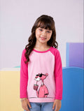 JUNIOR - HOT PINK & BABY PINK COOL PINK PANTHER RAGLAN