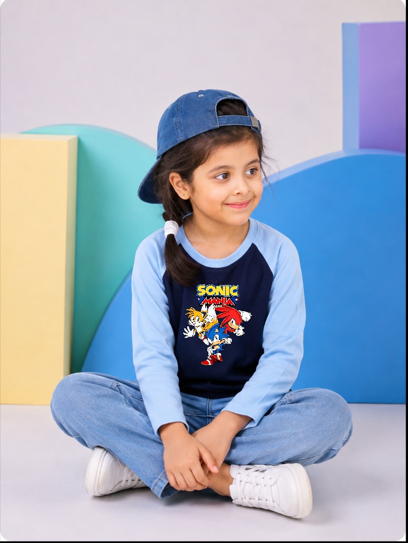 JUNIOR - SKY NAVY SONIC MANIA RAGLAN