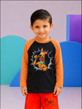 JUNIOR - ORANGE BLACK SCOOBY-DOO RAGLAN