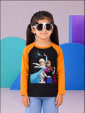 JUNIOR - ORANGE BLACK ELSA & ANNA STAR RAGLAN