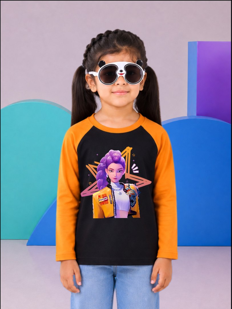 JUNIOR - ORANGE BLACK RUMI K-POP RAGLAN