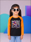 JUNIOR - ORANGE BLACK HUNTRX GIRLS RAGLAN
