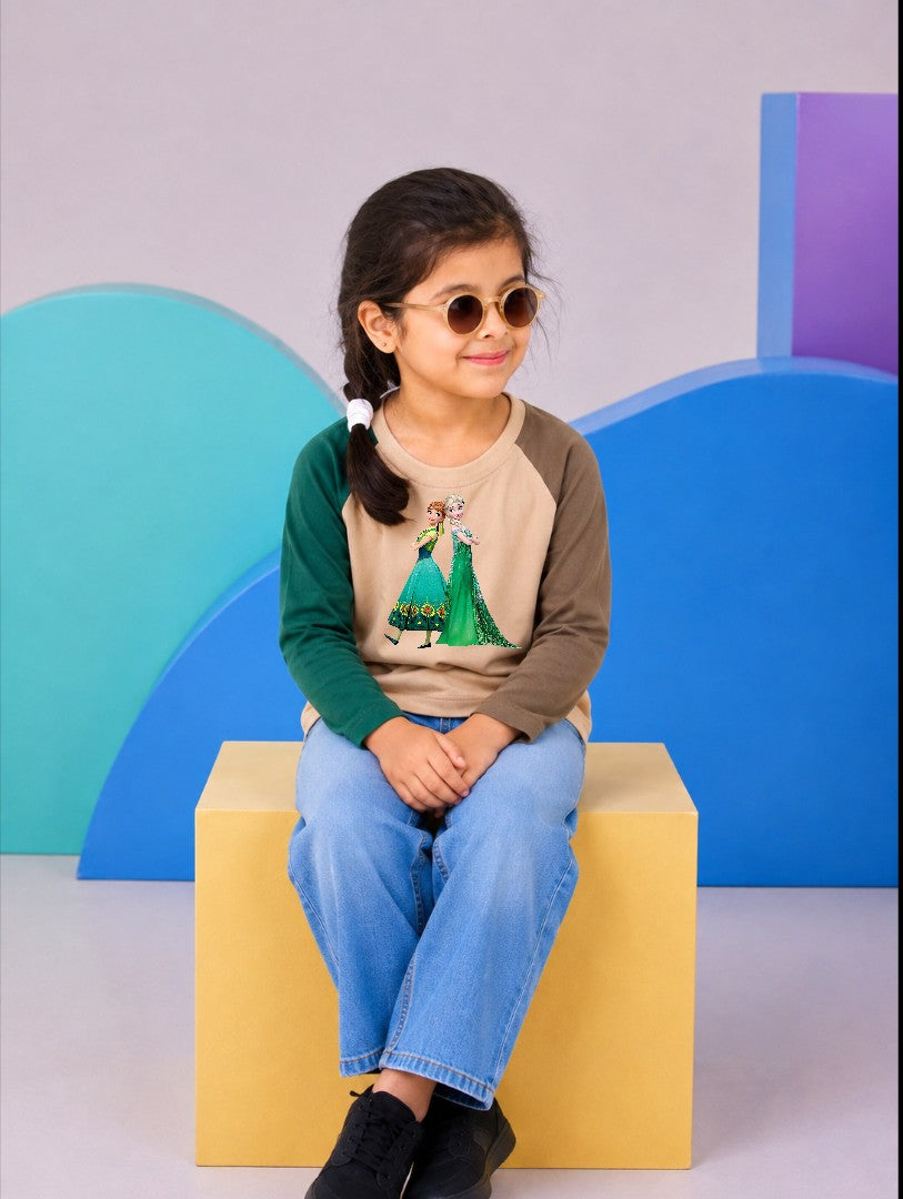 JUNIOR - TWO TONE ELSA & FRIEND RAGLAN