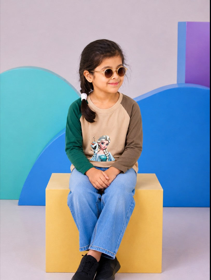 JUNIOR - TWO TONE SKIN ELSA & OLAF RAGLAN
