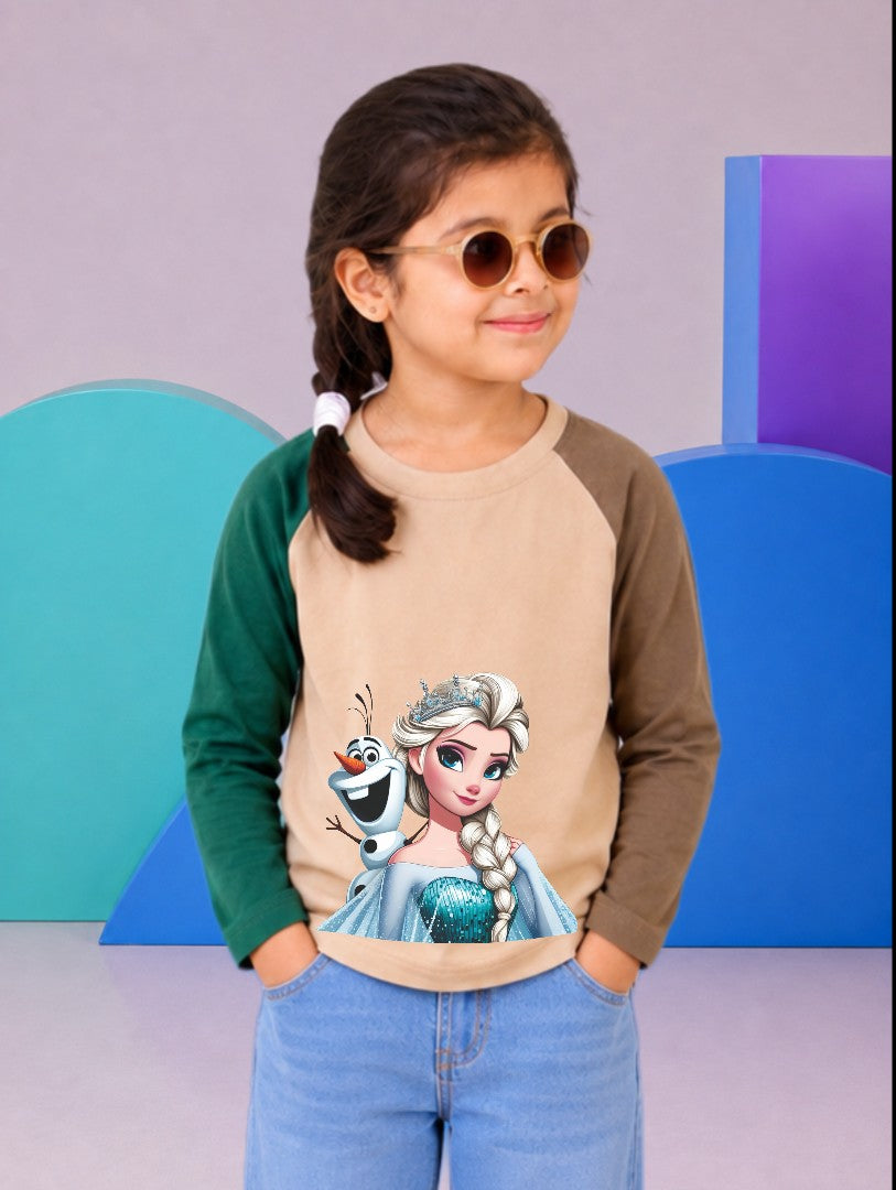 JUNIOR - TWO TONE SKIN ELSA & OLAF RAGLAN
