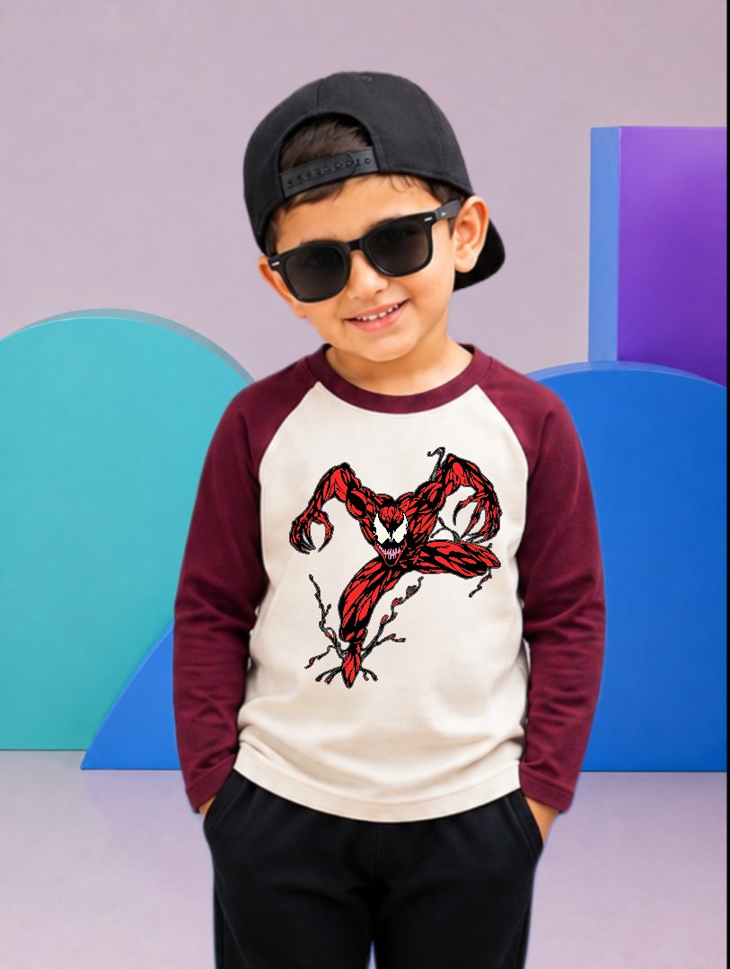 JUNIOR - MAROON OFF-WHITE VENOM RAGLAN