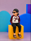JUNIOR - MAROON OFF-WHITE VENOM RAGLAN