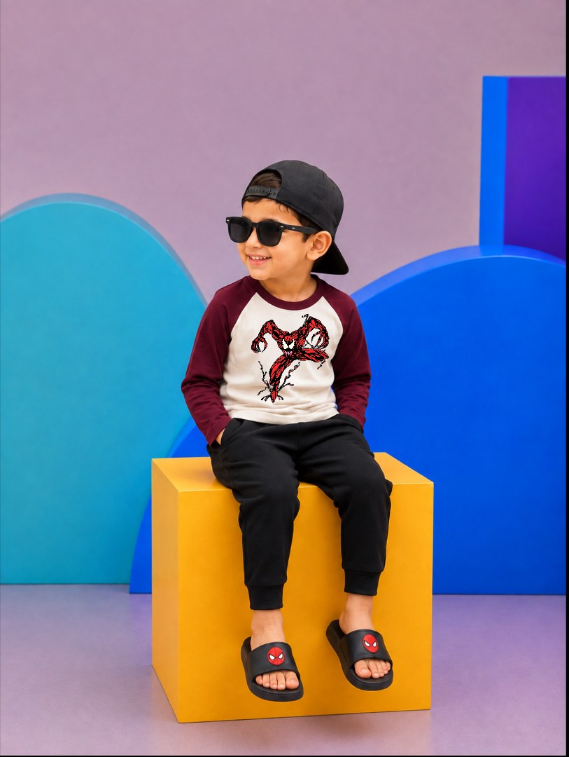 JUNIOR - MAROON OFF-WHITE VENOM RAGLAN