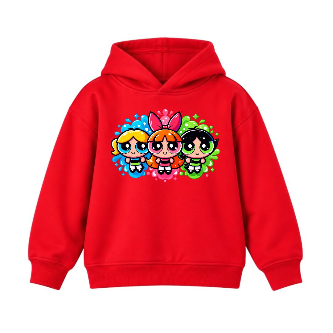 JUNIOR - MULTI POWERPUFF GIRLS HOODIE DP047