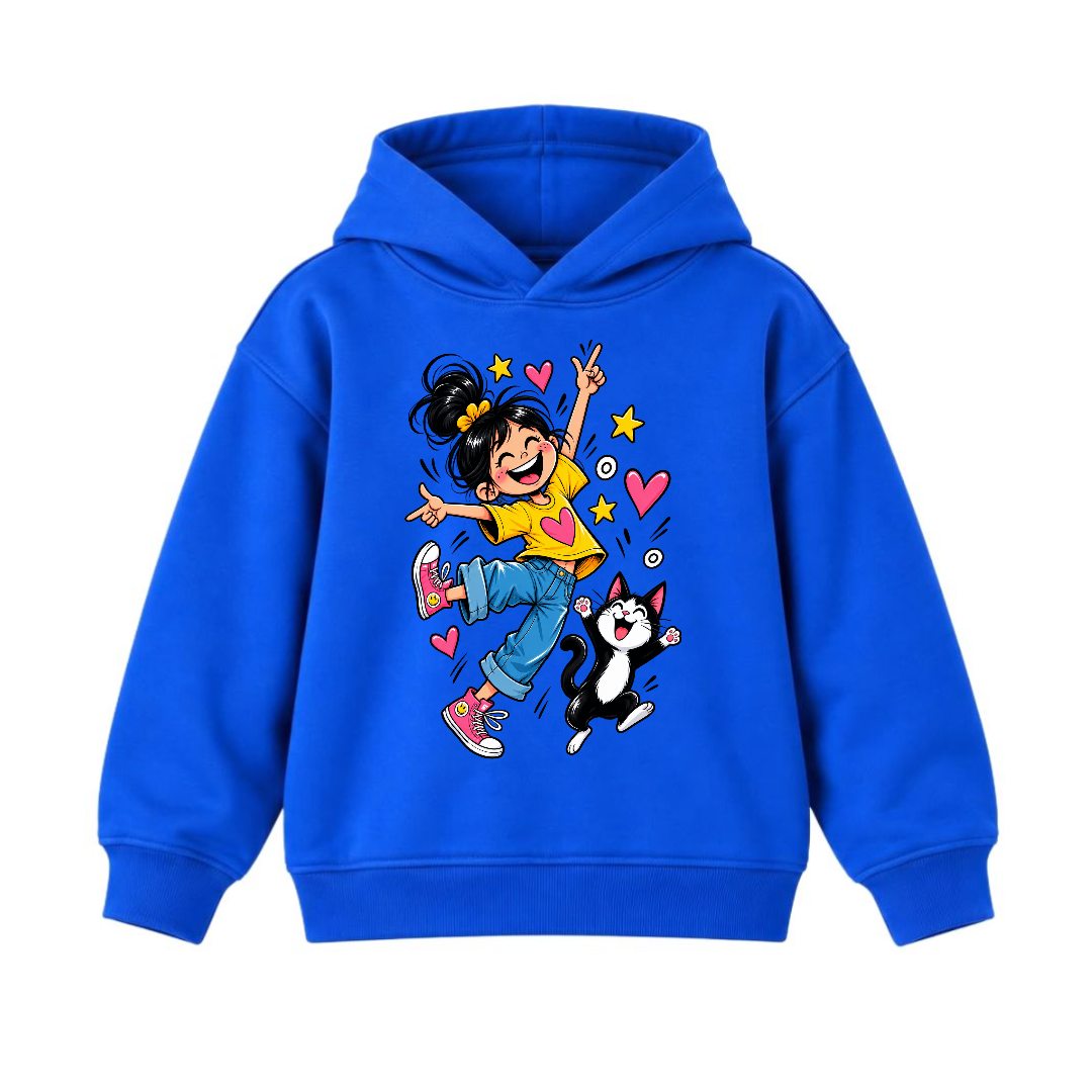 JUNIOR - GIRL WITH CAT HOODIE DP035