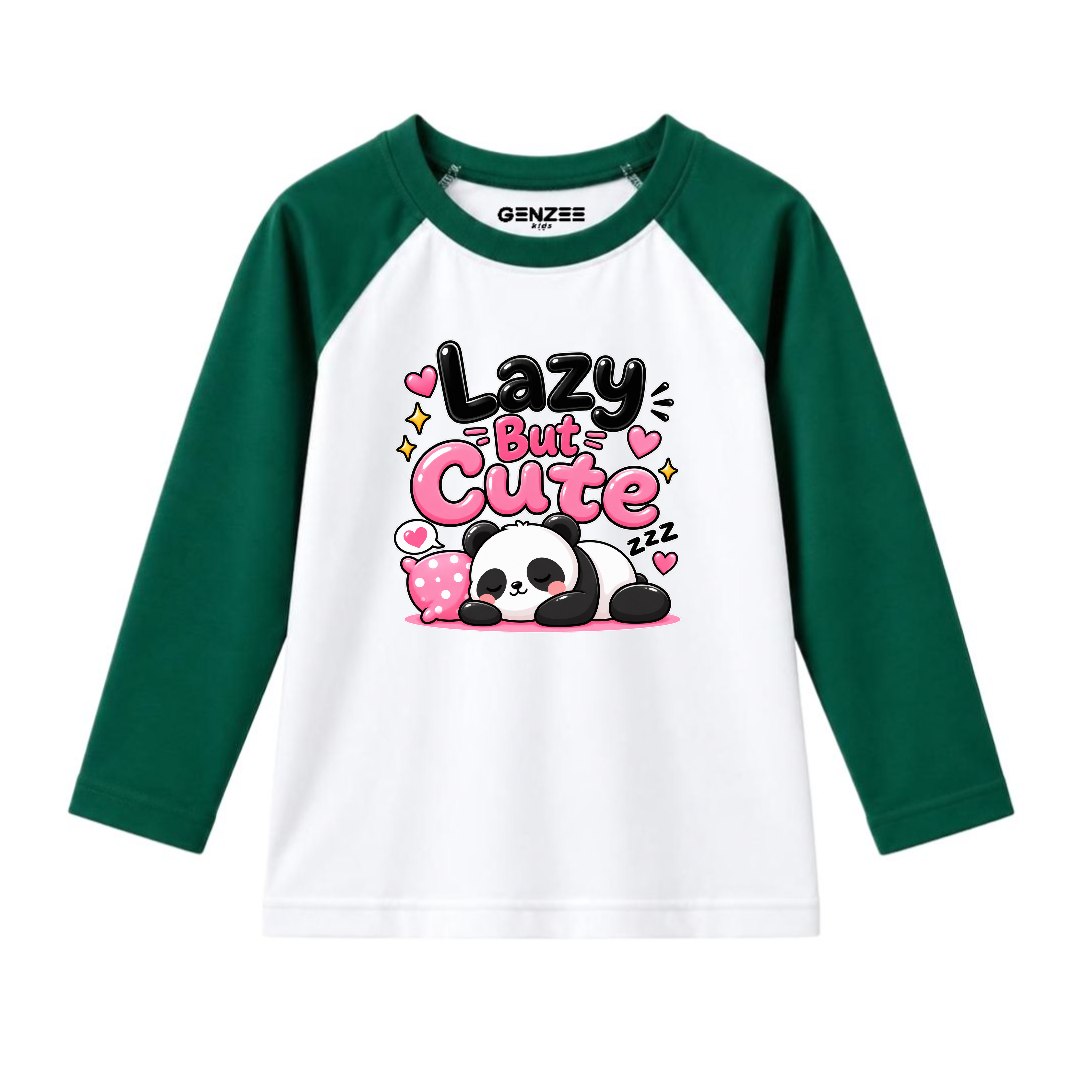 JUNIOR - LAZY BUT CUTE PANDA FULL SLEEVES RAGLAN DP041