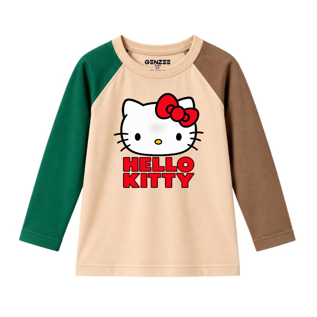 JUNIOR - HELLO KITTY FACE FULL SLEEVES RAGLAN DP027