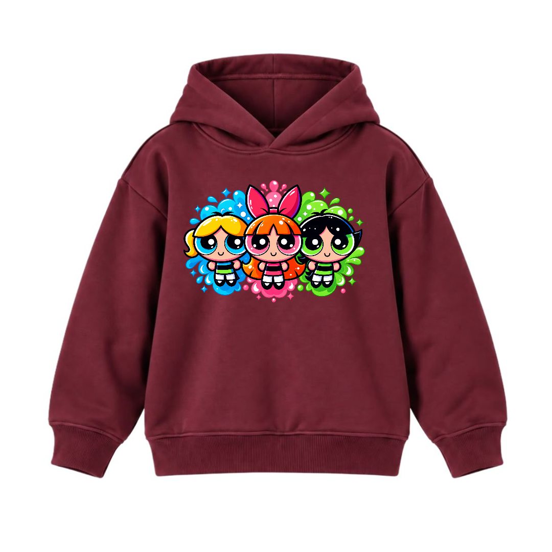 JUNIOR - MULTI POWERPUFF GIRLS HOODIE DP047