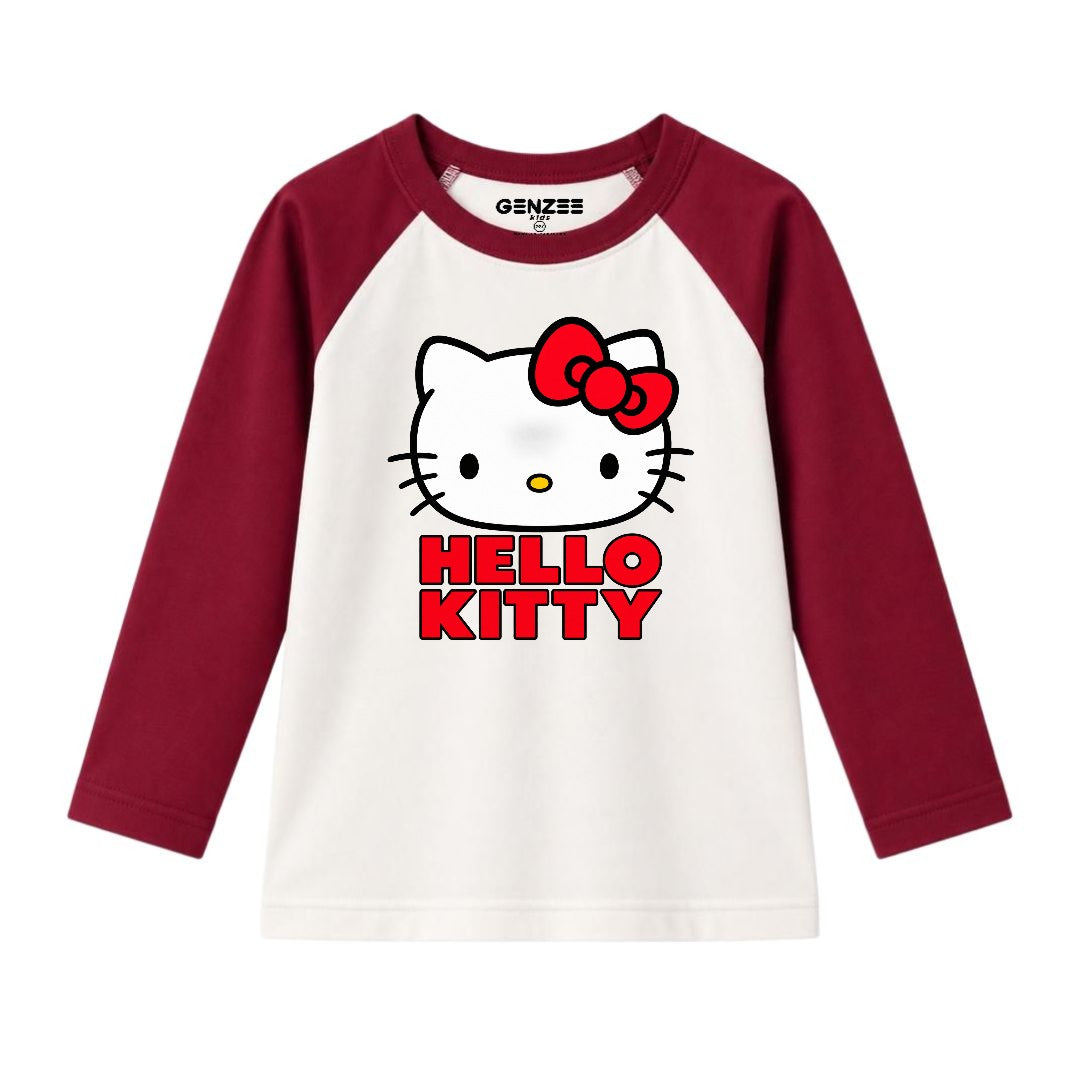 JUNIOR - HELLO KITTY FACE FULL SLEEVES RAGLAN DP027