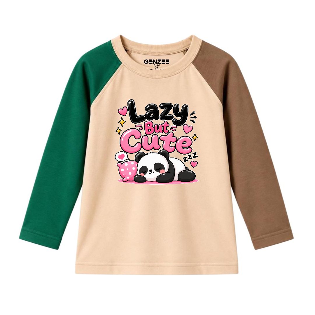 JUNIOR - LAZY BUT CUTE PANDA FULL SLEEVES RAGLAN DP041