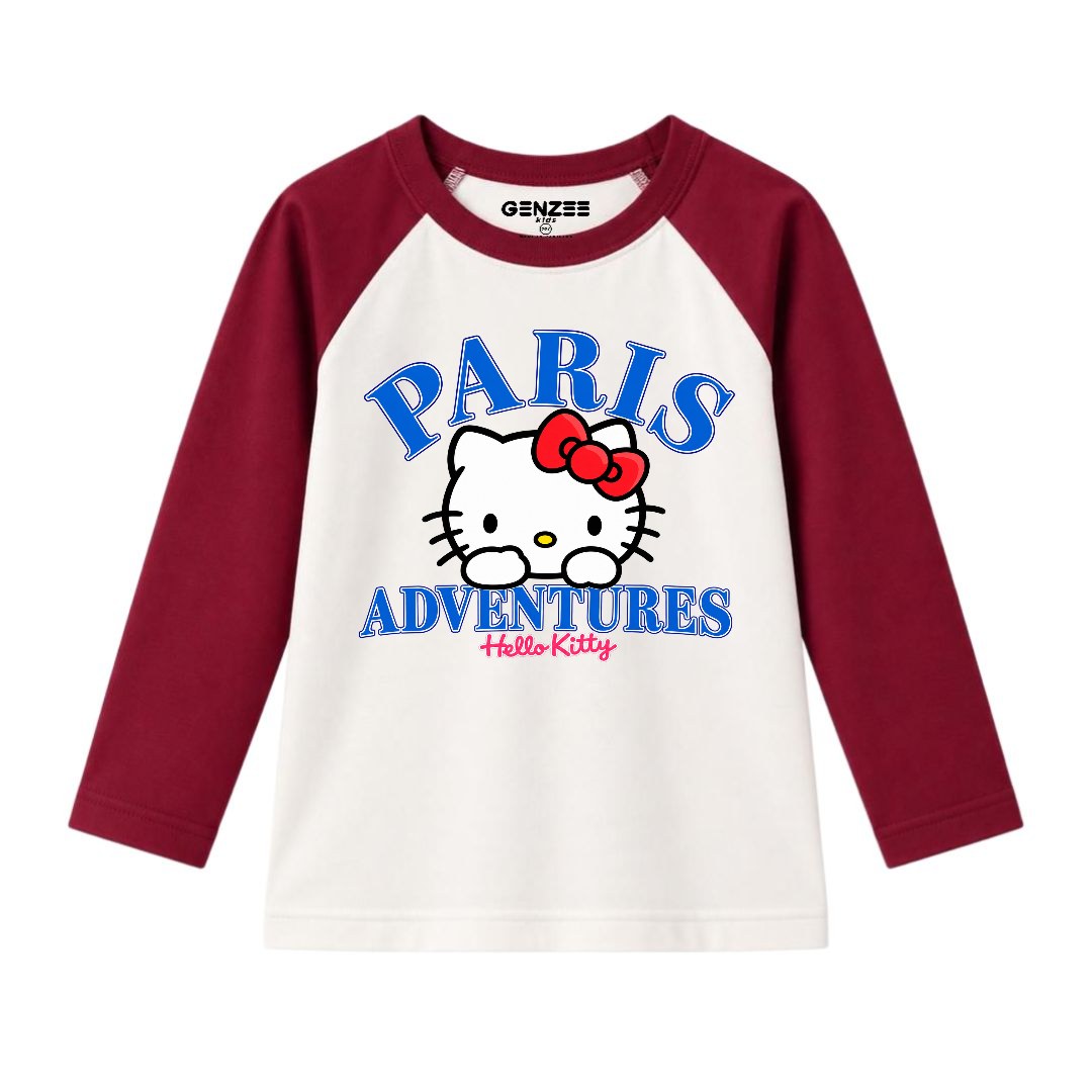 JUNIOR - HELLO KITTY PARIS FULL SLEEVES RAGLAN DP016