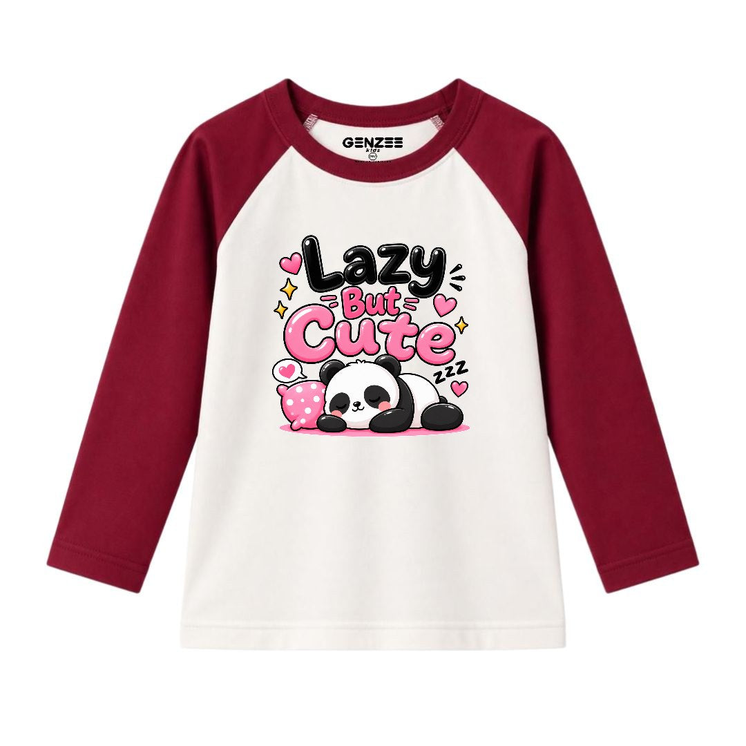 JUNIOR - LAZY BUT CUTE PANDA FULL SLEEVES RAGLAN DP041