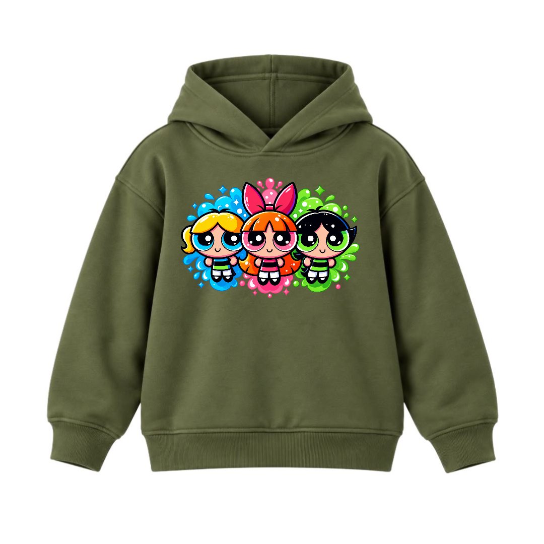 JUNIOR - MULTI POWERPUFF GIRLS HOODIE DP047